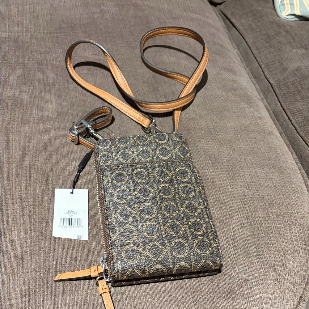 Calvin Klein Tan Monogram Crossbody